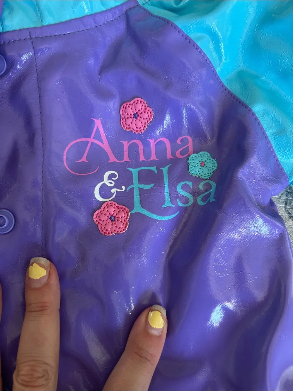 Disney Purple and Light Blue Anna & Elsa Ruffle Rain Jacket